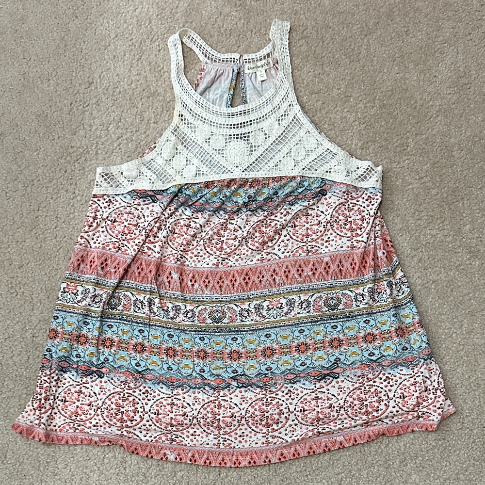 Love on a Hanger White and Multicolor Tank Top
